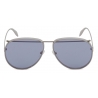 Alexander McQueen - Metal Aviator Piercing Sunglasses - Silver Violet - Alexander McQueen Eyewear