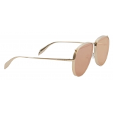 Alexander McQueen - Occhiale da Sole Piercing Pilot in Metallo - Oro Marrone - Alexander McQueen Eyewear