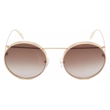 Alexander McQueen - Occhiale da Sole Metal Piercing Frame - Oro Marrone - Alexander McQueen Eyewear