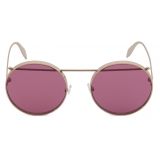 Alexander McQueen - Occhiale da Sole Metal Round Piercing - Oro Viola - Alexander McQueen Eyewear