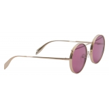 Alexander McQueen - Occhiale da Sole Metal Round Piercing - Oro Viola - Alexander McQueen Eyewear