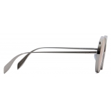 Alexander McQueen - Metal Round Piercing Sunglasses - Silver Violet - Alexander McQueen Eyewear