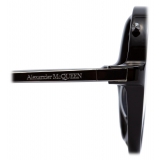 Alexander McQueen - Occhiale da Sole Piercing Rotondi in Acetato - Nero - Alexander McQueen Eyewear