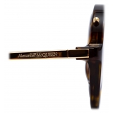 Alexander McQueen - Occhiale da Sole Piercing Rotondi in Acetato - Havana Marrone - Alexander McQueen Eyewear