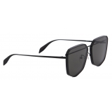 Alexander McQueen - Occhiale da Sole Piercing Shield in Metallo - Nero - Alexander McQueen Eyewear