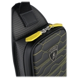 TecknoMonster - Automobili Lamborghini - Task Crossbody Bag in Carbon Fiber and Alcantara® - Black Carpet Collection