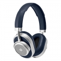 Master & Dynamic - MW65 - Silver Metal / Navy Leather - Active Noise-Cancelling Wireless Headphones - Premium Quality