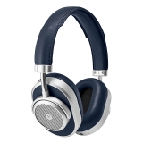 Master & Dynamic - MW65 - Metallo Argento / Pelle Navy - Cuffie Wireless Active Noise-Cancelling - Qualità Premium