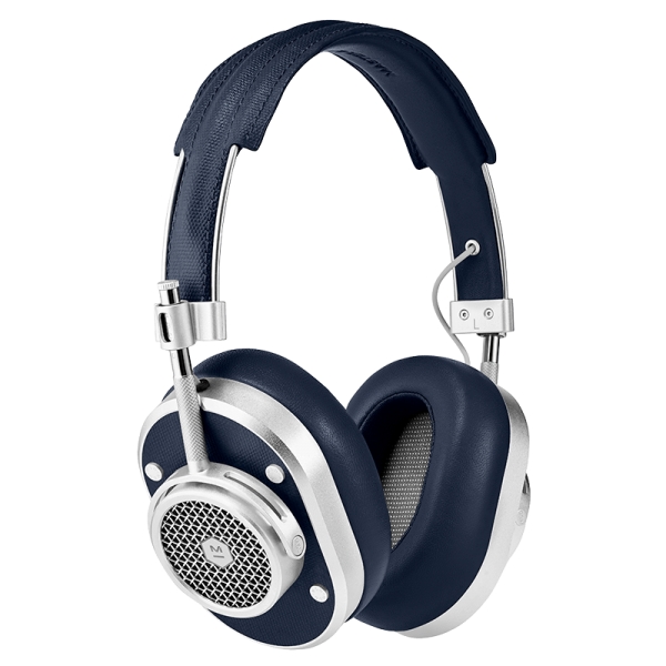 Master  Dynamic - MH40 Wireless - Silver Metal / Navy Coated Canvas -  Premium High Quality and Performance Over-Ear Headphones - Avvenice