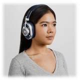 Master & Dynamic - MH40 Wireless - Silver Metal / Navy Coated Canvas - Premium High Quality and Performance Over-Ear Headphones