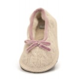 Neck Mate - Asolo - Pantofole Artigianali Bambina - Ballerina in Lana Cotta Intrecciata - Beige