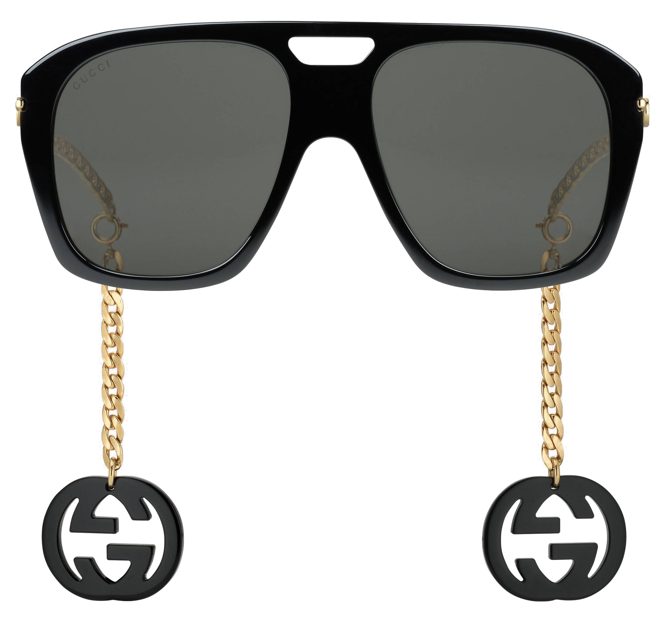Gucci - Online Exclusive Square Sunglasses with Charms - Black