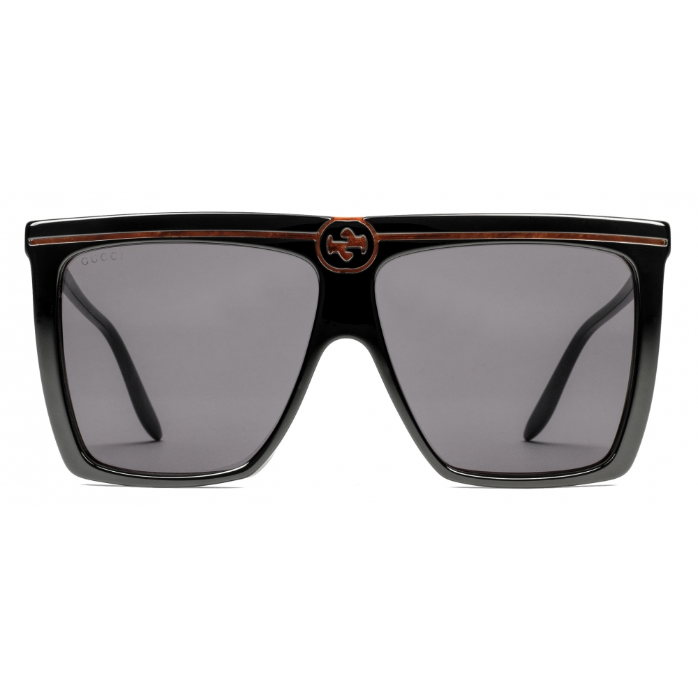 Gucci Square Acetate Sunglasses Black Gucci Eyewear Avvenice