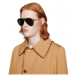 Gucci - Occhiali da Sole Aviator in Metallo - Oro Grigio - Gucci Eyewear