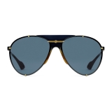 Gucci - Aviator Metal Sunglasses - Gold Blue - Gucci Eyewear