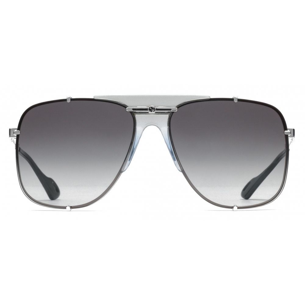 Gucci - Aviator Metal Sunglasses - Silver - Gucci Eyewear - Avvenice