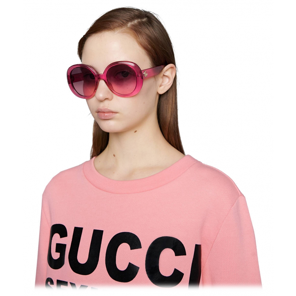 Gucci - Round Sunglasses - Pink - Gucci Eyewear - Avvenice