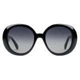 Gucci - Round Sunglasses with Web - Black - Gucci Eyewear