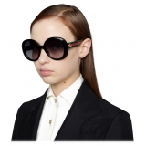 Gucci - Occhiali da Sole Rotondi con Motivo Web - Nero - Gucci Eyewear
