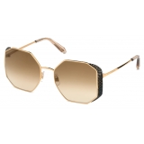 Swarovski - Moselle Octogonal Sunglasses - SK238-P 30G - Brown - Sunglasses - Swarovski Eyewear