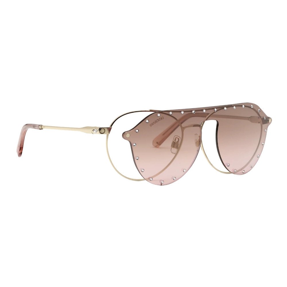 Swarovski - Swarovski Sunglasses with Click-on Mask - SK0276-H 54032 - Pink  - Sunglasses - Swarovski Eyewear - Avvenice