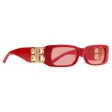 Balenciaga - Occhiali da Sole Dynasty Rectangle - Rosso - Occhiali da Sole - Balenciaga Eyewear