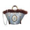 Coffarte - Medium Aisha Coffa in Winter Gray Lace - Sicilian Artisan Handbag - Sicilian Coffa - Luxury High Quality Handicraft