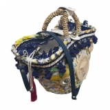 Coffarte - Medium Lemon Medusa Coffa - Sicilian Artisan Handbag - Sicilian Coffa - Luxury High Quality Handicraft