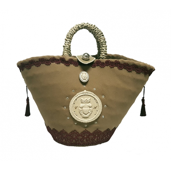 Coffarte - Medium Mora Sicily Coffa - Sicilian Artisan Handbag - Sicilian Coffa - Luxury High Quality Handicraft