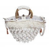 Coffarte - Baby White of Navarra Coffa - Sicilian Artisan Handbag - Sicilian Coffa - Luxury High Quality Handicraft Bag