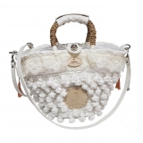 Coffarte - Baby White of Navarra Coffa - Sicilian Artisan Handbag - Sicilian Coffa - Luxury High Quality Handicraft Bag