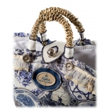 Coffarte - Baby Royal Copenaghen Coffa - Sicilian Artisan Handbag - Sicilian Coffa - Luxury High Quality Handicraft Bag
