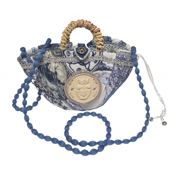 Coffarte - Pochette Royal Copenaghen Coffa - Sicilian Artisan Handbag - Sicilian Coffa - Luxury High Quality Handicraft Bag