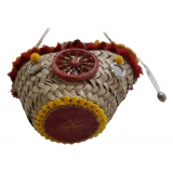 Coffarte - Pochette Cart Wheel Coffa - Jewelry - Sicilian Artisan Handbag - Sicilian Coffa - Luxury High Quality Handicraft Bag