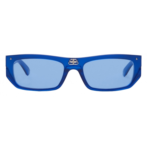 Balenciaga - Shield Rectangle Sunglasses - Blue Pearl - Sunglasses ...
