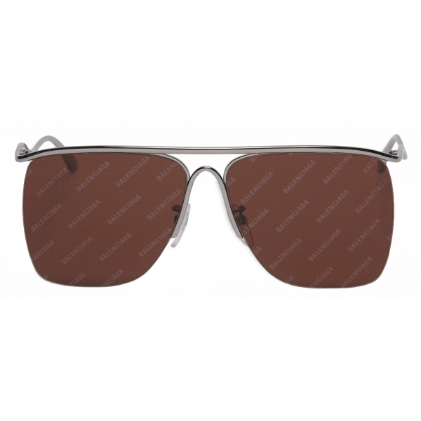 Balenciaga - Curve Navigator Sunglasses - Silver Brown - Sunglasses - Balenciaga Eyewear