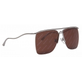 Balenciaga - Curve Navigator Sunglasses - Silver Brown - Sunglasses - Balenciaga Eyewear