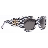 Balenciaga - Paris Cat Sunglasses - Zebra White - Sunglasses - Balenciaga Eyewear