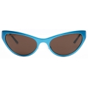 Balenciaga - Occhiali da Sole Aluminum Cat - Turchese - Occhiali da Sole - Balenciaga Eyewear