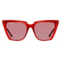 Balenciaga - Occhiali da Sole Tip Cat - Rosso Avana - Occhiali da Sole - Balenciaga Eyewear