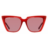 Balenciaga - Occhiali da Sole Tip Cat - Rosso Avana - Occhiali da Sole - Balenciaga Eyewear