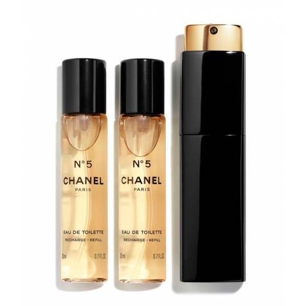 1970s Chanel No. 5 Spray Cologne Refill for Black Canister