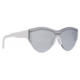 Balenciaga - Ski Cat Sunglasses - White Silver - Sunglasses - Balenciaga Eyewear