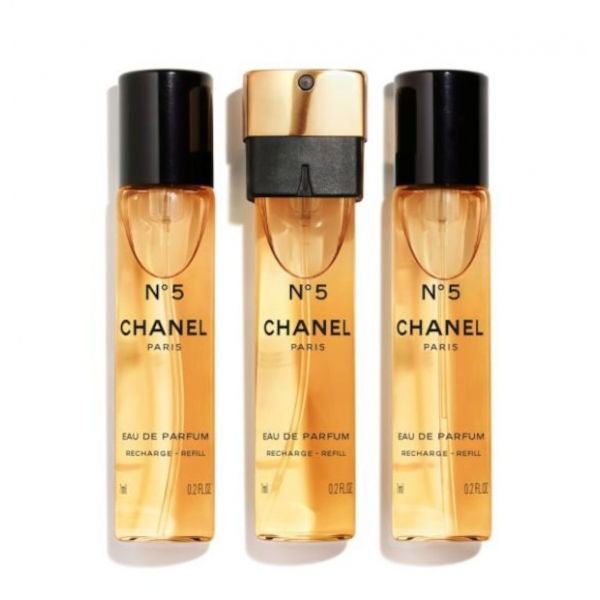 CHANEL NO 5 TWIST AND SPRAY PERFUME IN BLACK AND GOLD 