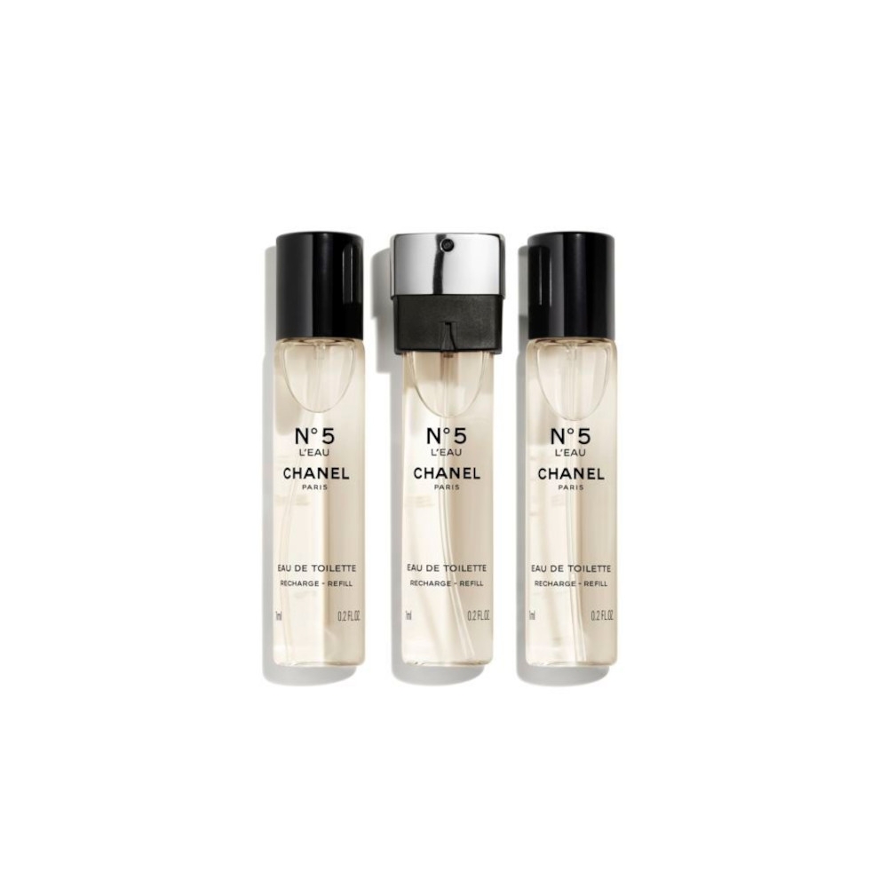 Chanel - N°5 L'EAU - Mini Twist And Spray Recharge - Luxury Fragrances -  3x7 ml - Avvenice