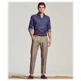 Cruna - Raval Trousers in Wool and Linen - 557 - Avio - Handmade in Italy - Luxury High Quality Pants