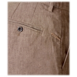 Cruna - Raval Trousers in 100 % Linen - 545 - Moro - Handmade in Italy - Luxury High Quality Pants