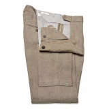 Cruna - Pantalone Raval in 100 % Lino - 545 - Moro - Handmade in Italy - Pantaloni di Alta Qualità Luxury