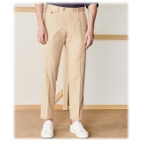 Cruna - Pantalone Raval in Cotone - 536 - Terra - Handmade in Italy - Pantaloni di Alta Qualità Luxury