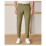 Cruna - New Town Trousers in Cotton - 522 - Army - Handmade in Italy - Luxury High Quality Pants